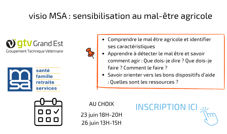 lien d'inscription visio de sensibilisation mal-être agricole
